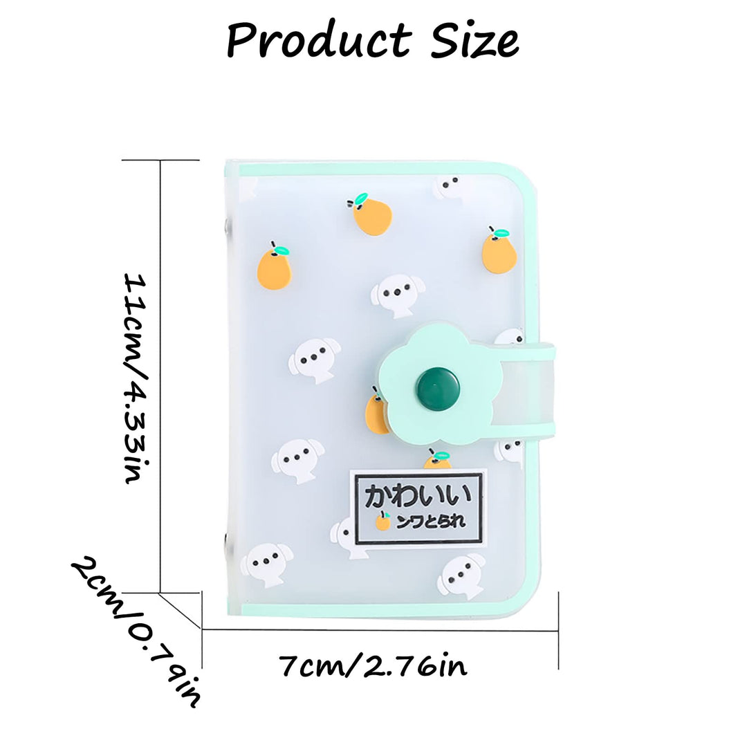Kpop Photocard Holder Book Jelly Glue Mini Photo Album Kpop Photocard Binder Portable Photo Card Sleeves 20 Pockets (Green)