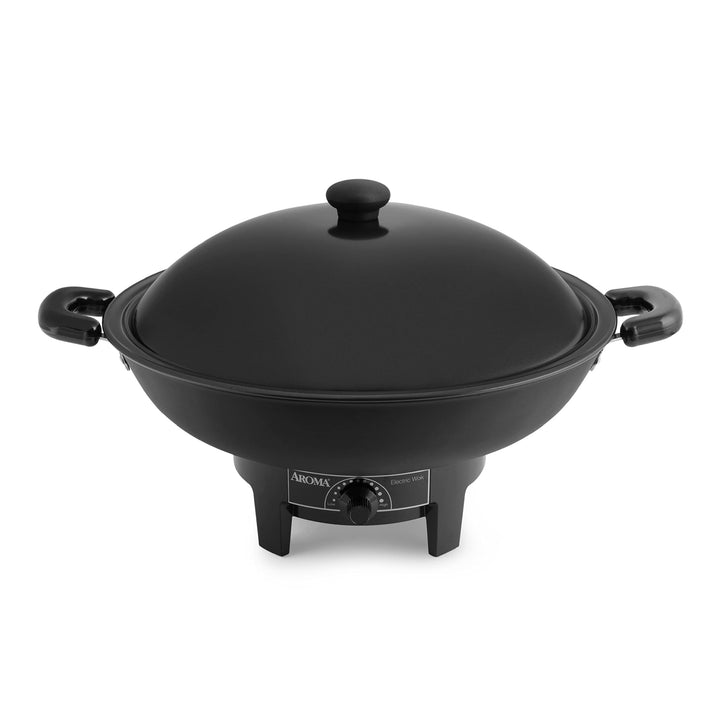 Aroma Housewares AEW-305 Electric Wok Easy Clean Nonstick, Dishwasher Safe, 7Qt, Black