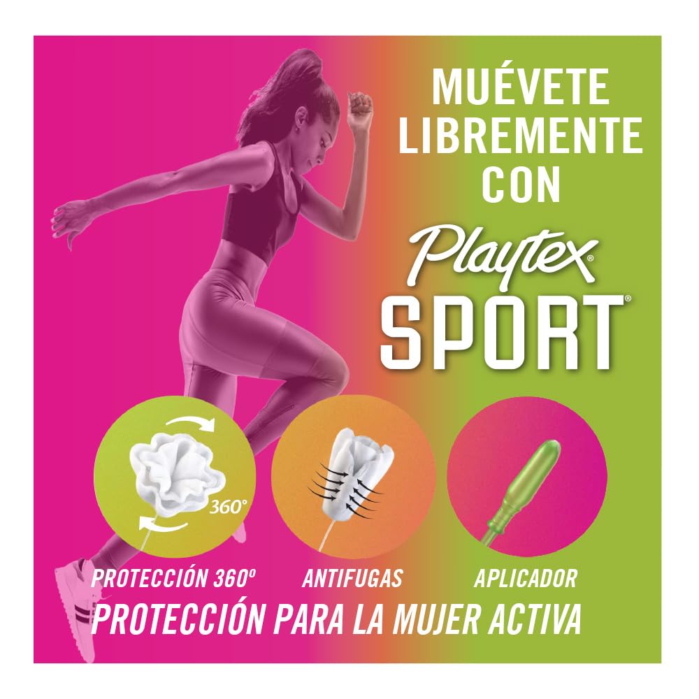 Playtex Sport Tampons with Flex-Fit Technology, Super, 
