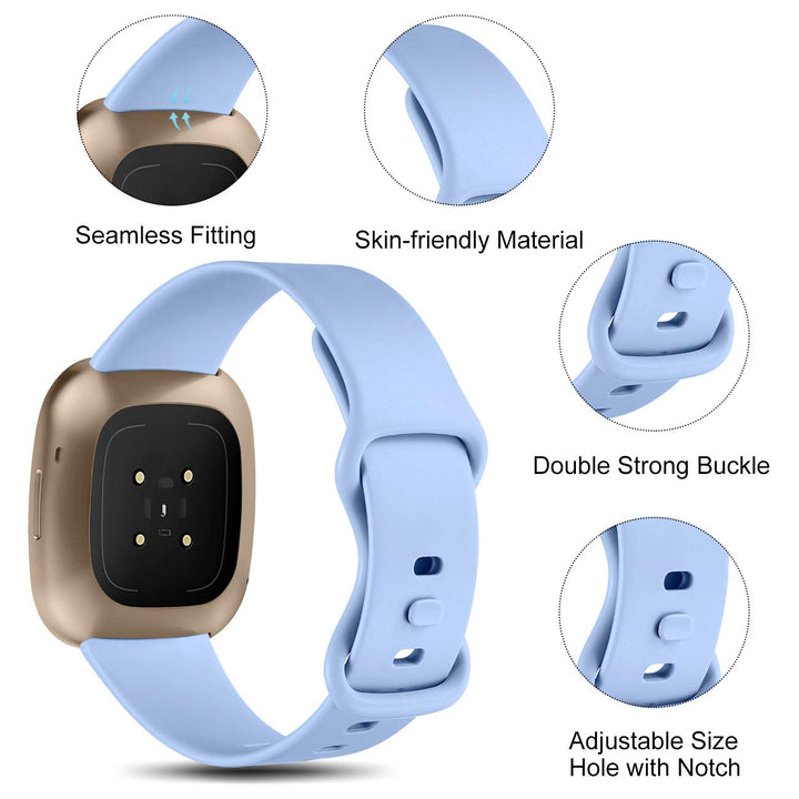 15 Pack Bands Compatible with Fitbit Versa 3 Bands/Versa 4 Bands/Fitbit Sense 2/Sense Bands,Soft Replacement Waterproof Sport Watch Strap Wristband for Fitbit Versa 3 Bands for Women Men Small
