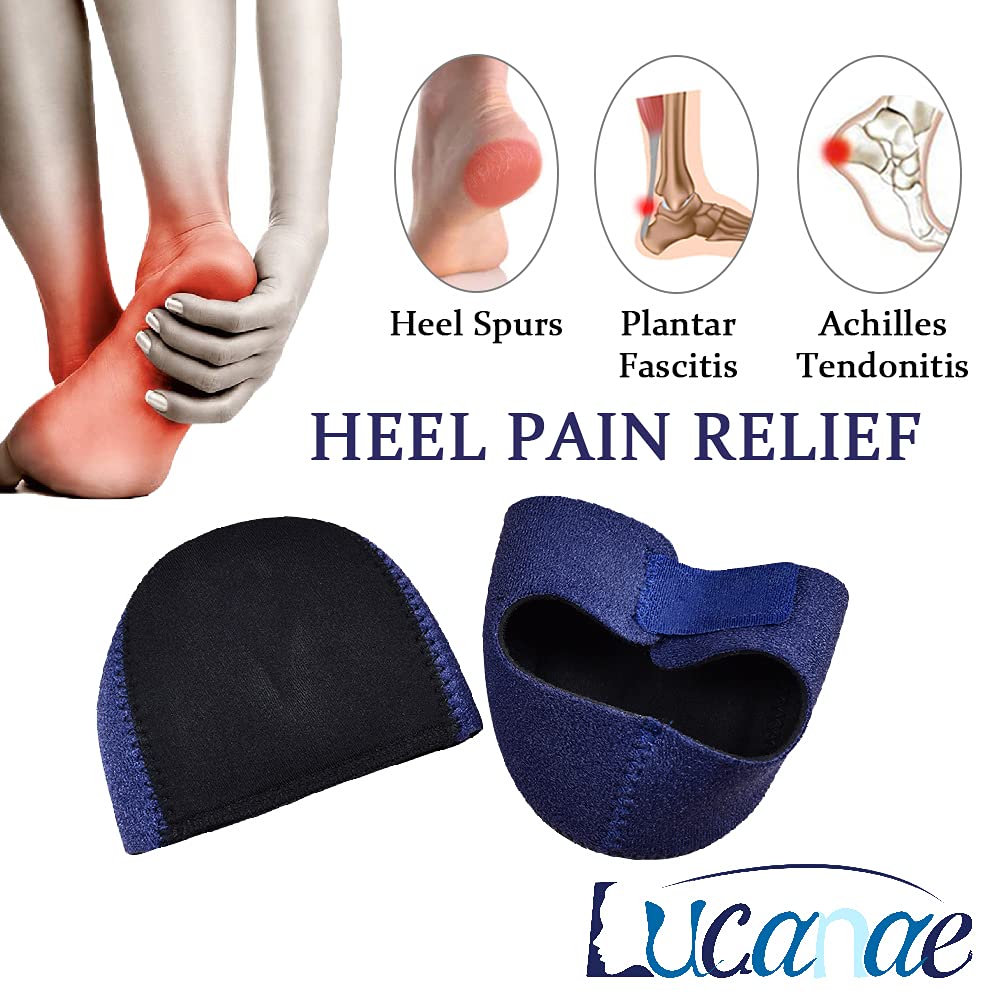 Heel Protectors,Heel Cups for Plantar Fasciitis Heel Pain Relief Protectors for Heel Spur, Cracked Heels, Achilles Tendonitis, Heel Support Sleeves Seat Wraps Heel Sleeve Pads Cushion (Black)