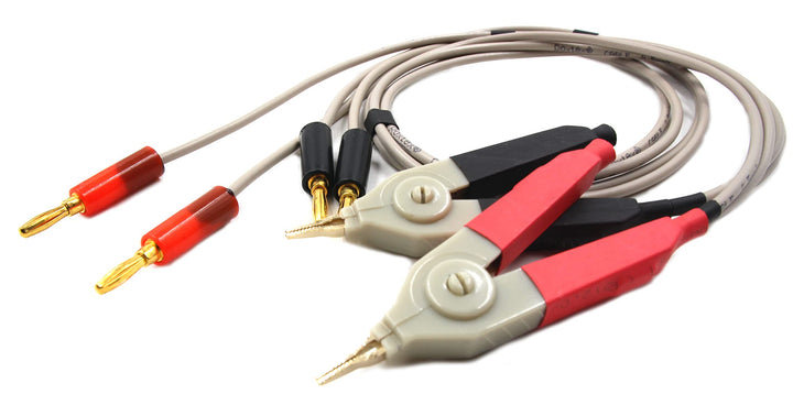 LCR Meter Test Leads Lead Clip Cable Terminal Kelvin Probe Wires with 4 Banana Plugs (Banana Plug)