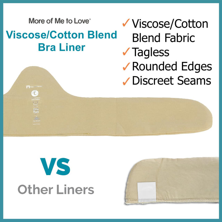 Viscose and Cotton Blend Bra Liner (Black, 3-Pack, XX-Large) - Wicking