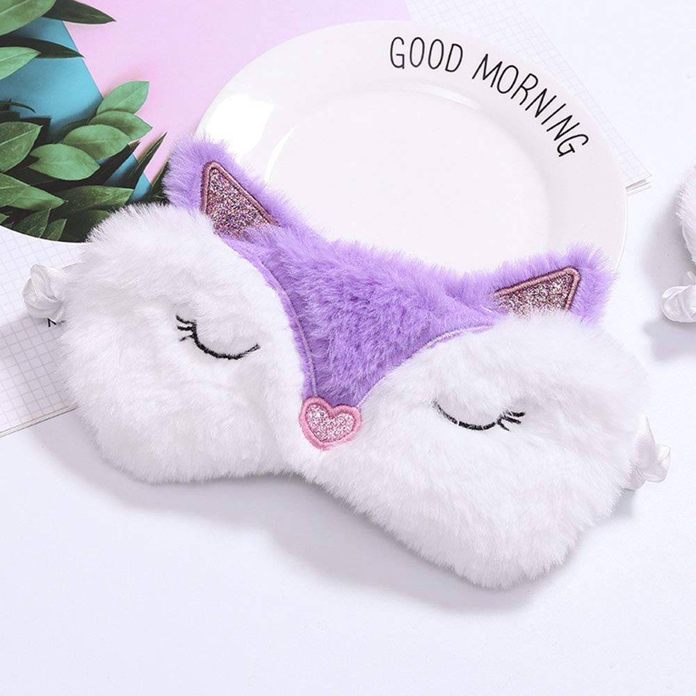 2 Pack Cute Animal Sleep Mask for Girls Cute Cartoon Fo