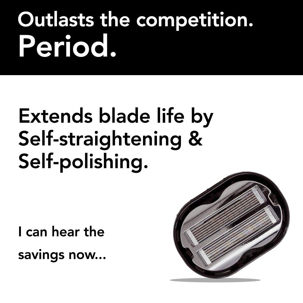 Premium Omnishaver Bi-Directional Shavers for Men &amp; Women | 10x Faster Than Disposable Razors | Self-Cleaning, Self-Stropping Razor Blades for Shaving Head, Legs, Arms, Body | No Rinsing During Shave