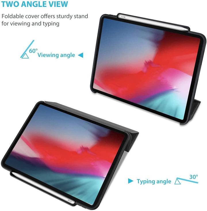 Smart Case for iPad Pro 11 Inch 2022/2021/2020/2018 with Pencil Holder[Support Pencil Charging], Smart Stand Folio for iPad Pro 11 4th Gen 2022/3rd Gen 2021/2nd Gen 2020/1st Gen 2018 -Black