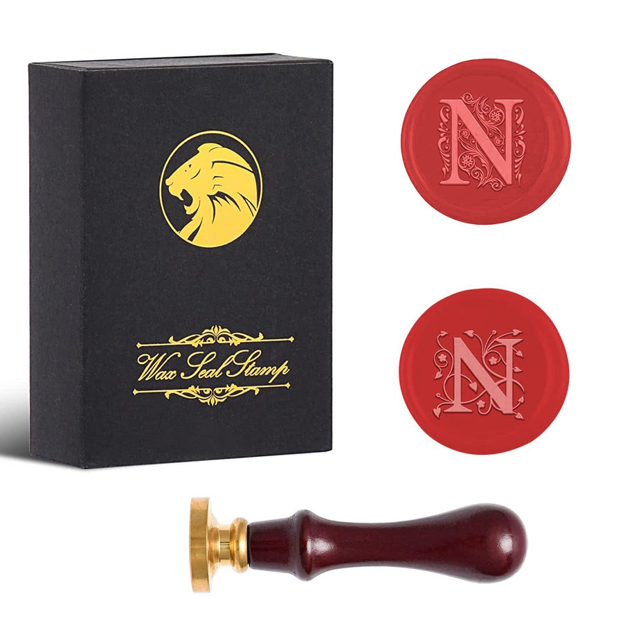 iTERYOU 2Pcs Letter N Wax Seal Stamp with Gift Box, A t