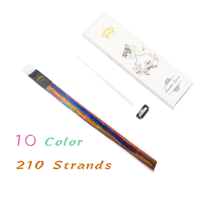 40&#39; Hair Tinsel 210 Strands 10 Color ï¼Ë†Sparking Gold, Green, Hot Pink, Rainbow, Champagne Gold, Crimson, Sky Blue, Sapphire Blue, Silver, Violet)