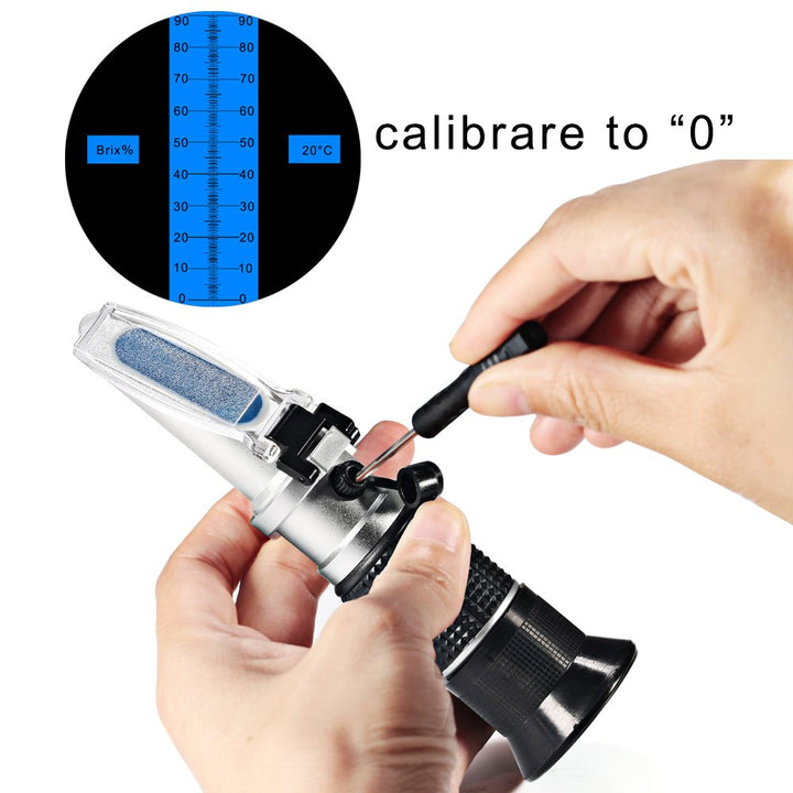 Handheld Brix Meter Refractometer, Portable 0-90% Brix Refractometer High Accurate with ATC,Sugar Content Measurement for Sugar Food Fruit Beverages Honey