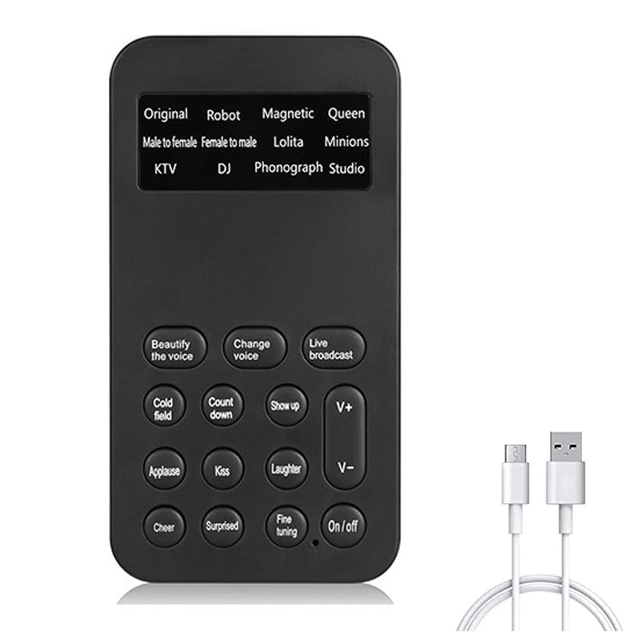 Mini Sound Changer Voice Changer Sound Effects Machine Audio Mixer for Podcast Recording Singing for Cell Phone Computer Laptop