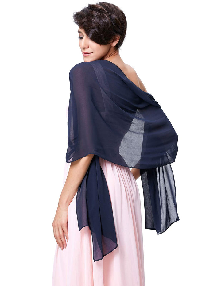 Solid Wedding Shawls Wraps Women&#39;s Evening Dress Scarves Navy Blue