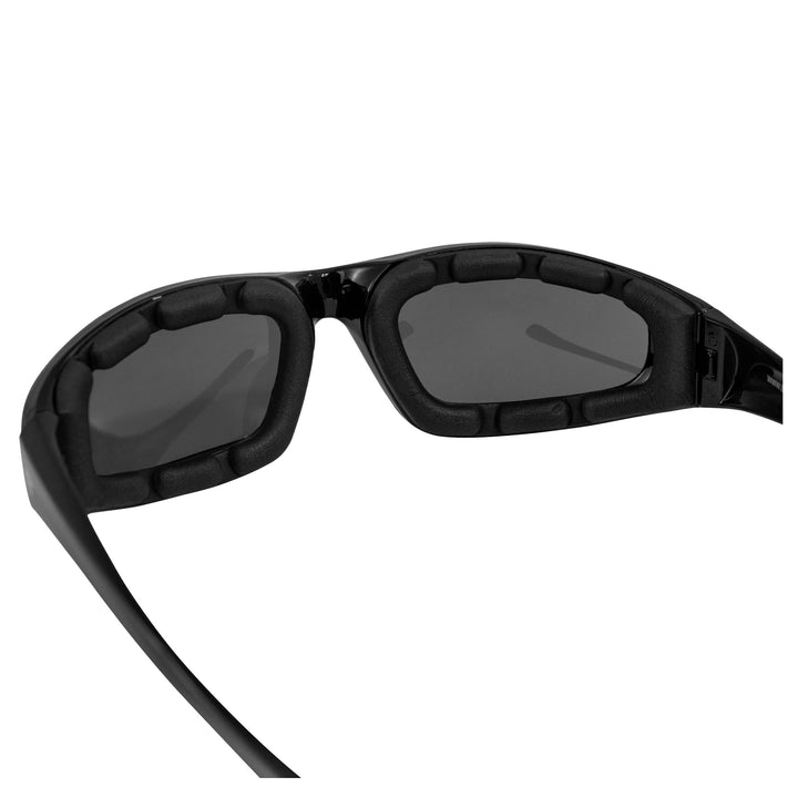 Eyewear Oriole Padded Motorcycle Glasses (Black Frame/Polarized Smoke Lens)