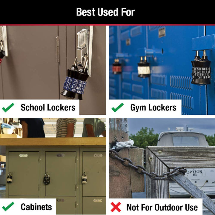 1535D Locker Lock Set Your Own Combination Padlock, 1 Pack, Colors May Vary