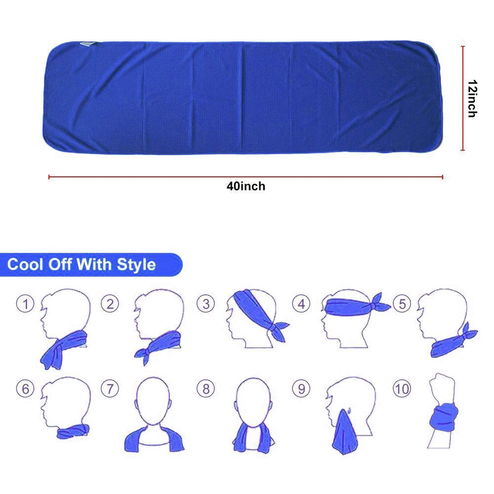 [4 Pack Cooling Towel (40x12),Ice Towel,Soft Breathable Chilly Towel,Microfiber Towel for Yoga,Sport,Running,Gym,Workout,Camping,Fitness,Workout &amp; More Activities