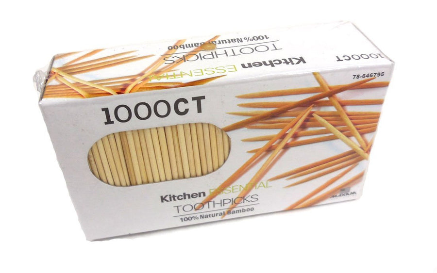 1000 Count 100% Natural Bamboo Toothpicks - Kitchen Ess