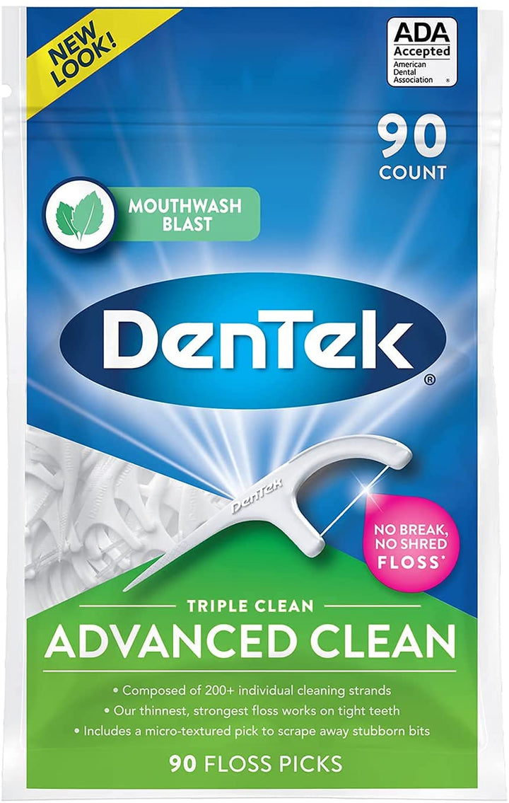 Dentek Triple Clean Floss Picks, Fresh Mint 90 each by Dentek