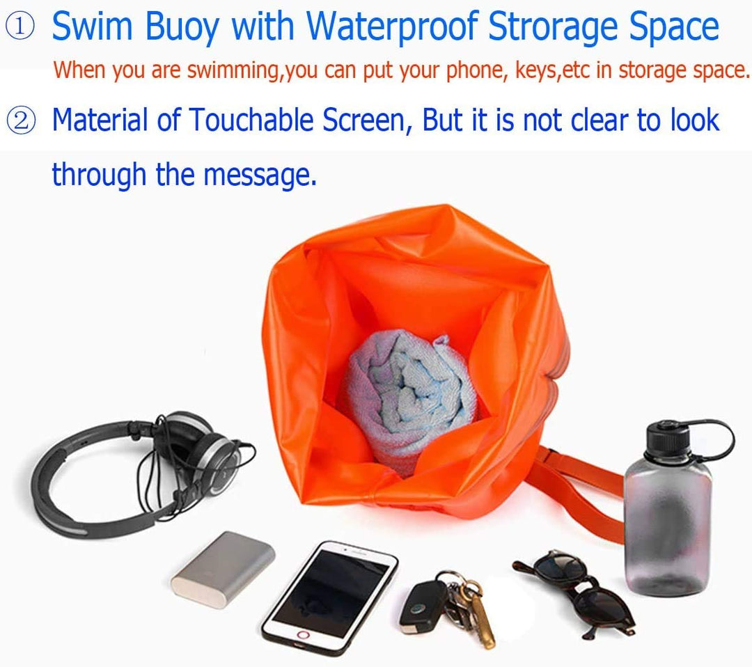 20L Swim Buoy Waterproof Dry Bag Swim Safety Float Keep Gear Dry for Boating Kayaking Fishing Rafting Swimming Training and Camping