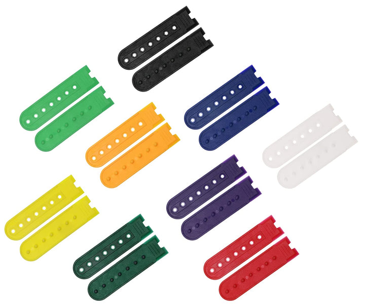 9 Pairs Plastic Snapback Strap with 7 Holes Hats Caps Replacement Fastener Repair Snap Buckle Strap (9 Colors)