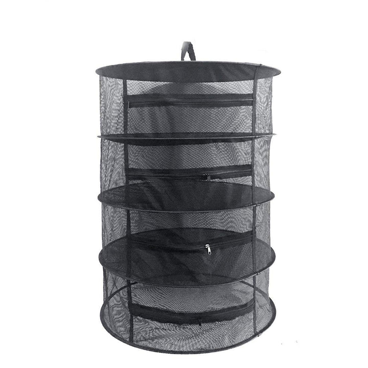 Herb Drying Rack Net 4 Layer Herb Dryer Black Mesh Hanging Dryer Rack with Zipper (31.5x24)