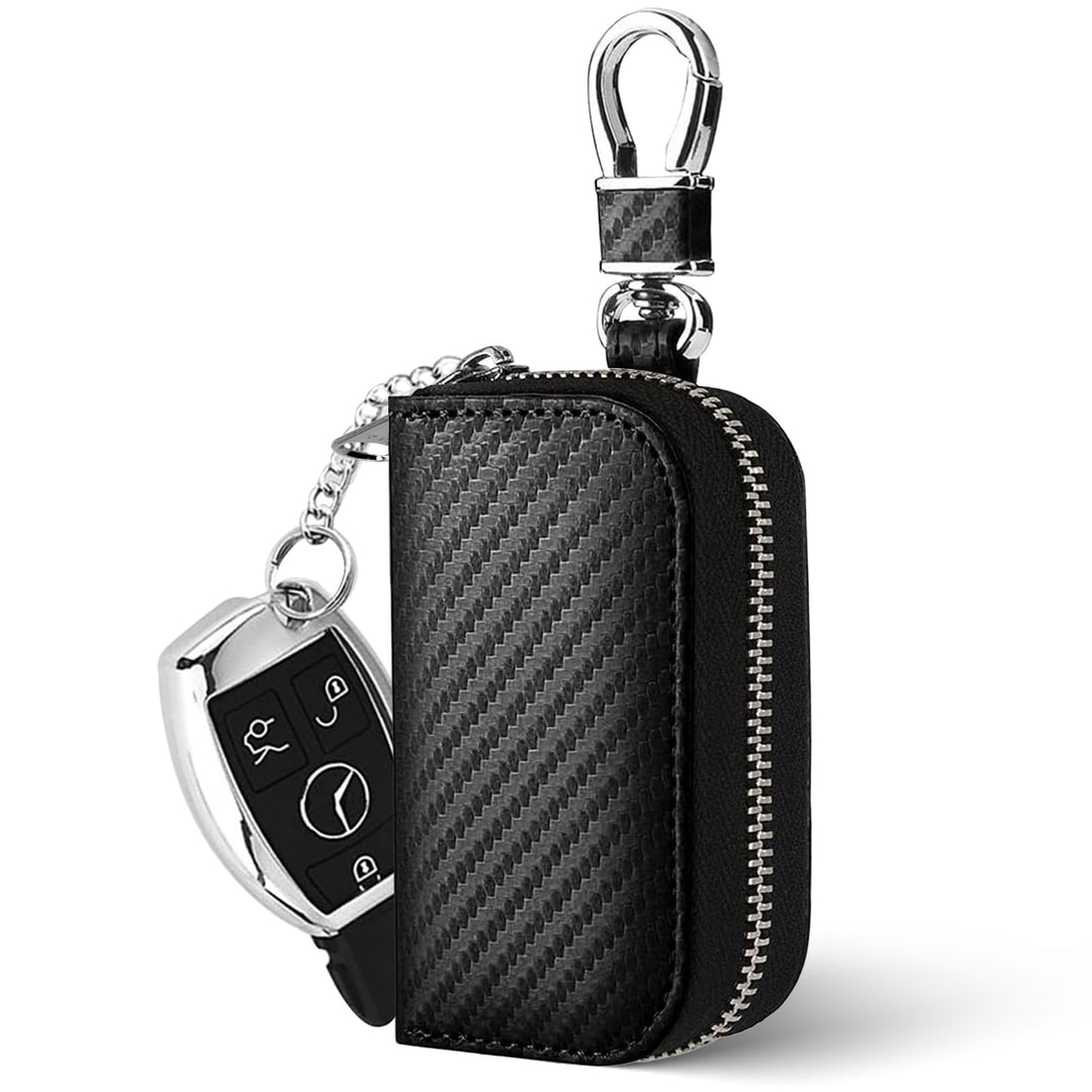 Faraday Bags for Key Fob - RFID Blocking Faraday Key Fob Protector Faraday Box | Portable Key Fob Signal Blocker RFID Key Fob Protector, RFID Blocking Pouch Upgraded Faraday Bag, Carbon Fiber Black