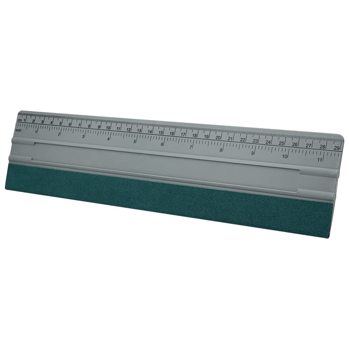 12 Inch Felt Squeegee for Vinyl wtih Ruler 30CM 4 Round Corners Universal Card, Window Tint Film Installing Hard Silver PP Car Vinyl Wrap Scraper Tool