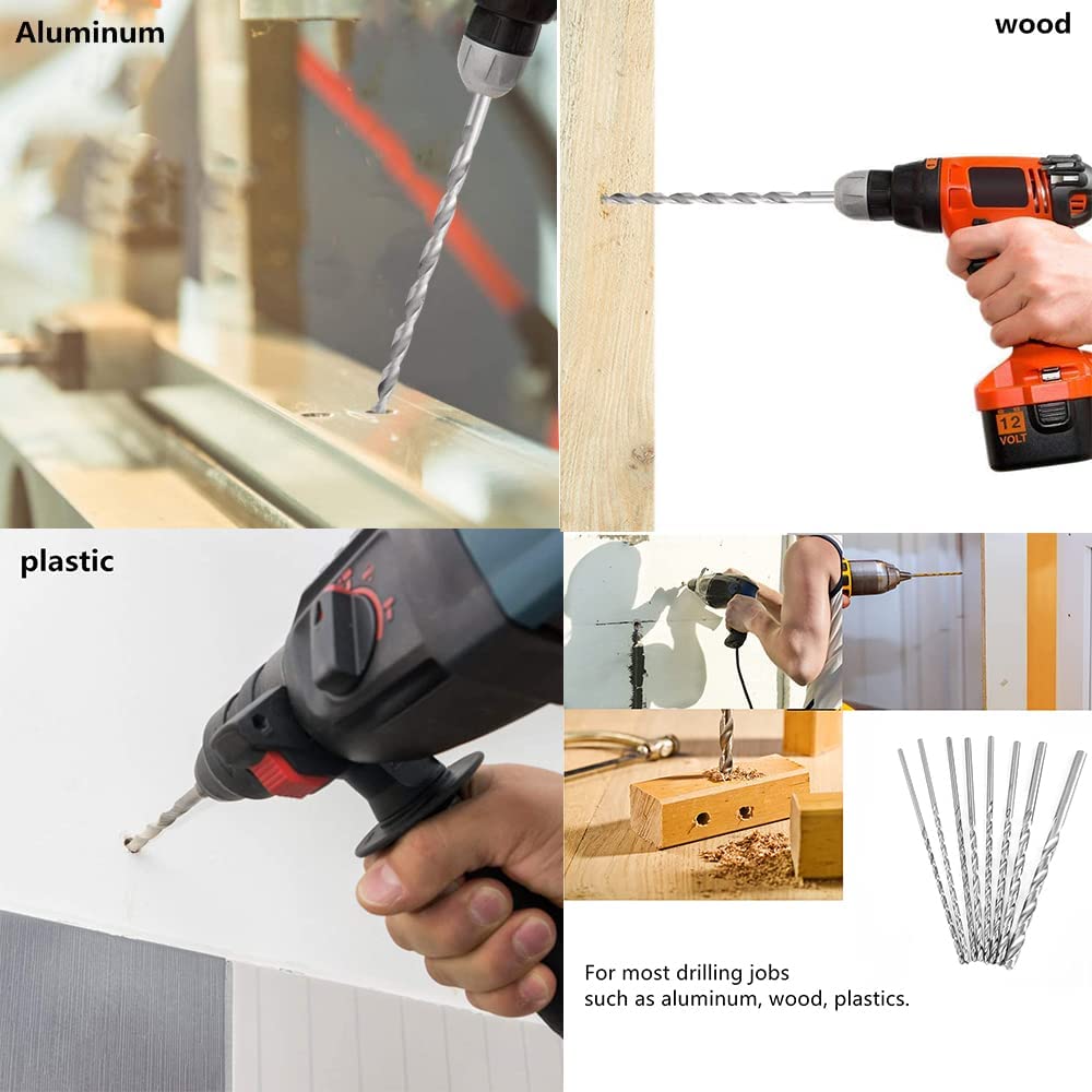 5pcs Twist Drill Bit, 5mm HSS-6542 Straight Shank Drill Bit- 135° Tip, for Metal, Steel, Wood, Plastic, Copper, Aluminum Alloy, Stainless Steel Silver