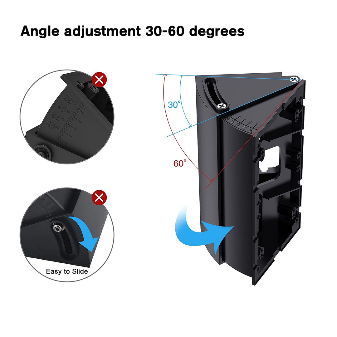 Waterproof Adiustable Angle Mount for Video Doorbell 1/2/3/3Plus/4/Wired/Pro/Pro2/(2020 Release), Blink and Nest Doorbell Battery/Wired, Expand View Area 30 to 60 Degree, Black