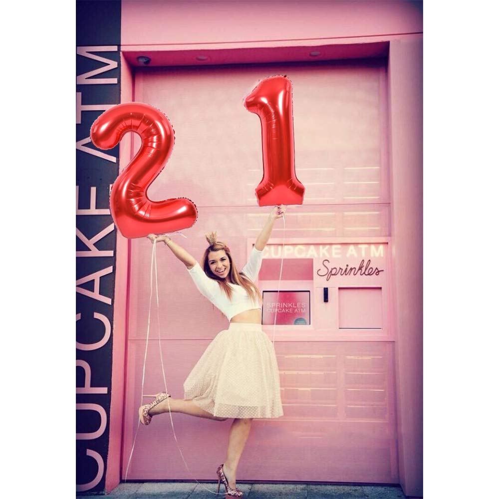 40 Inch Red Large Numbers Balloons 0-9, Number 8 Digit 