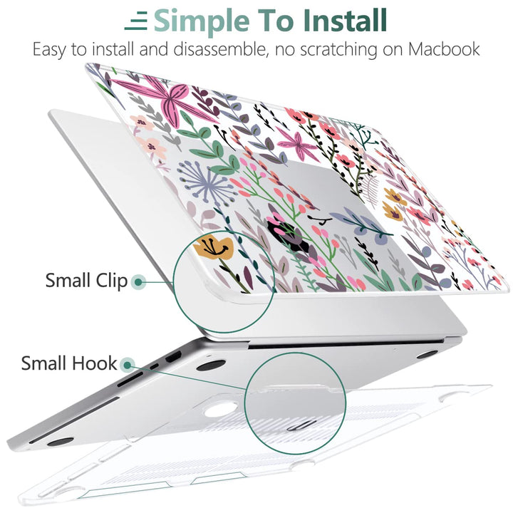for MacBook Pro 16 Inch Case 2023 2022 2021 Release M2 A2780 M1 A2485 M1 Pro/Max, Hard Shell Case &amp; Keyboard Cover &amp; Screen Protector for Mac Pro 16 with Touch ID, Tiny Flower