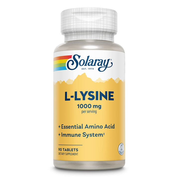 L Lysine - Free-Form Essential Amino Acid - Immune Support Supplement with 1000mg L-Lysine, 1000mg Vitamin C and 25mg Chelated Zinc - Lab Verified, 60-Day Guarantee, 30 Servings, 90 Tablets