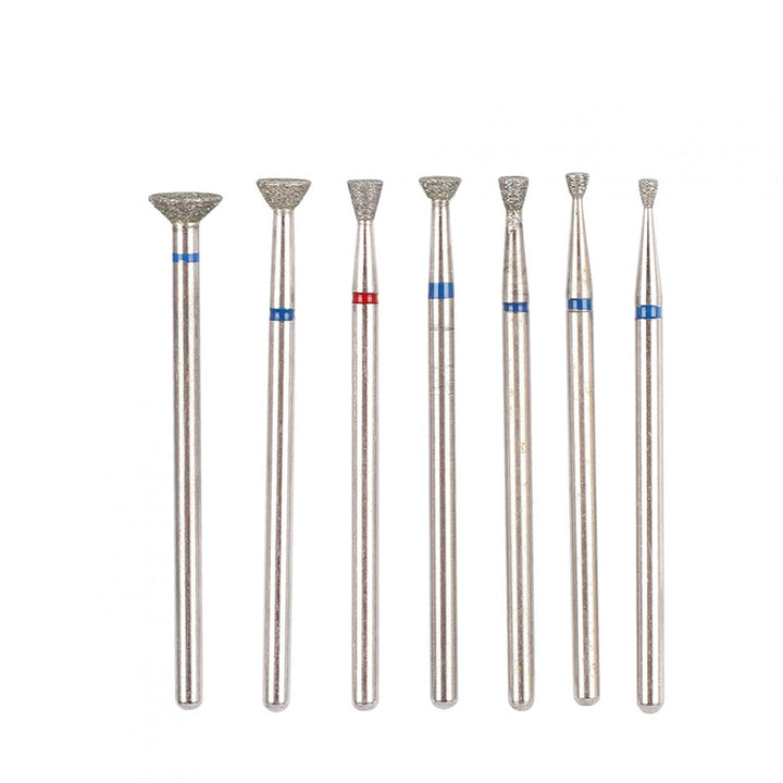 Ceramic Nail Drill Bits Set 7pcs 3/32 inch Diamond Carbide Nail Drill Bit for Remove Acrylic Gel Nails Cuticle Manicure Pedicure Electric Manicure Grinding Head Tool[03]