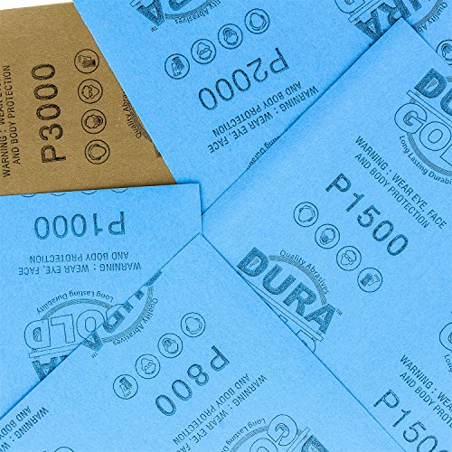 Premium 3-2/3 x 9 Wet or Dry Sandpaper, Grits 800, 1000, 1500, 2000, 3000 (5 Ea) - Automotive Car Color Sanding Polishing, Woodworking Wood Furniture Metal Finishing Hand Sand Block Sander