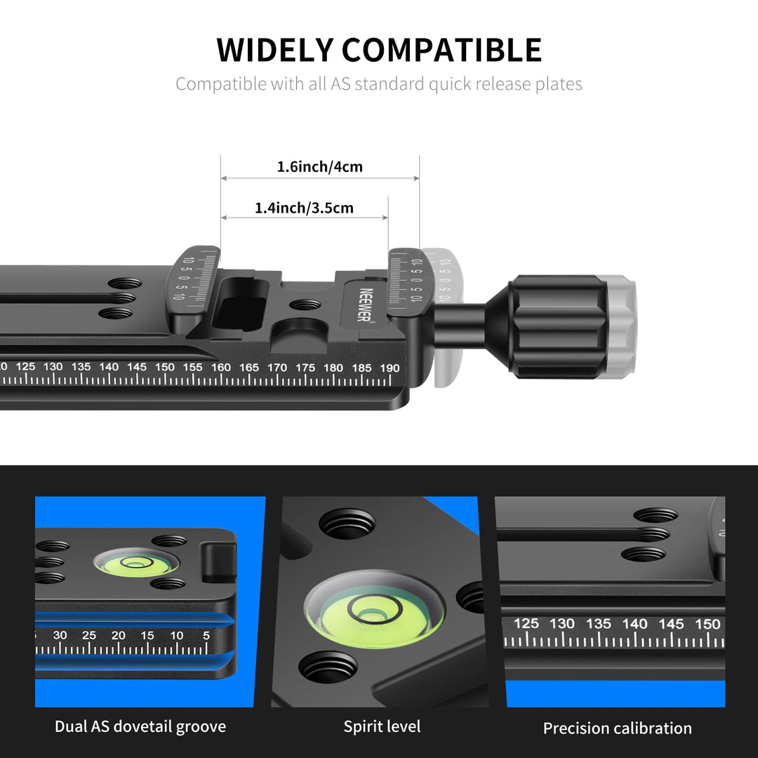 Neewer 200mm Professional Rail Nodal Slide Metal Quick 