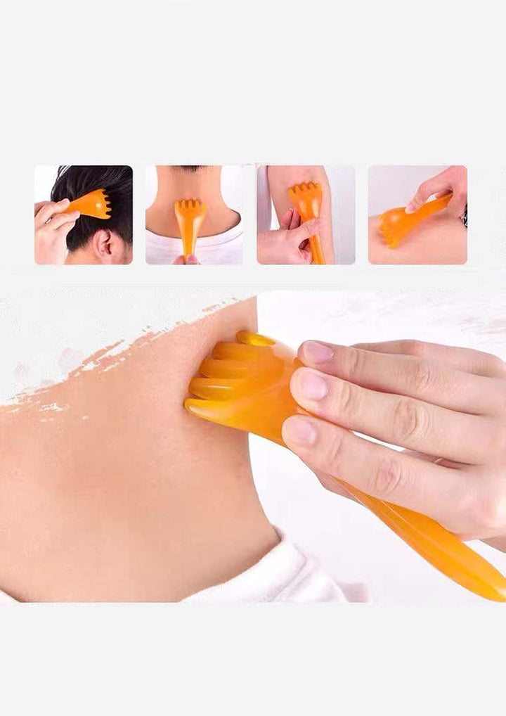 Binaoogi Scalp Massager Gua sha Back Massager Head Scratcher protable Hand held SPA Head Massager for deep RelaxationGifts for Mom and Dad, Can be Used on Every Part of The Body (Pink)