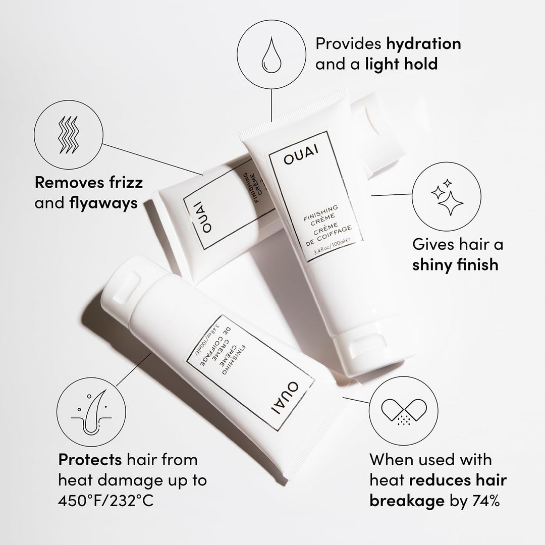 Finishing Creme - Hair Styling Cream with Keratin &amp; Heat Protectant to Smooth &amp; Polish Hair - Tames Flyaways, Smooths Frizz, Adds Shine and Volume - Paraben, Phthalate and Sulfate Free - 3.4 Oz