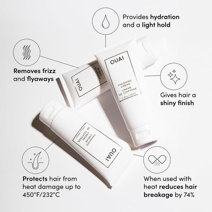 Finishing Creme - Hair Styling Cream with Keratin &amp; Heat Protectant to Smooth &amp; Polish Hair - Tames Flyaways, Smooths Frizz, Adds Shine and Volume - Paraben, Phthalate and Sulfate Free - 3.4 Oz