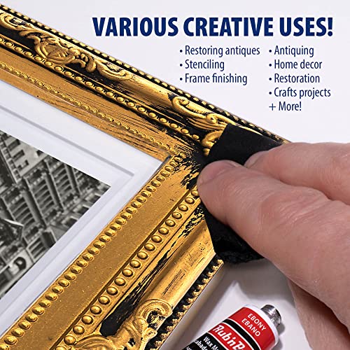 Rub n Buff Wax Metallic Finish - Rub n Buff Ebony 15ml Tube - Versatile Gilding Wax for Finishing Furniture Antiquing and Restoration - Rub and Buff Colors Single Tube