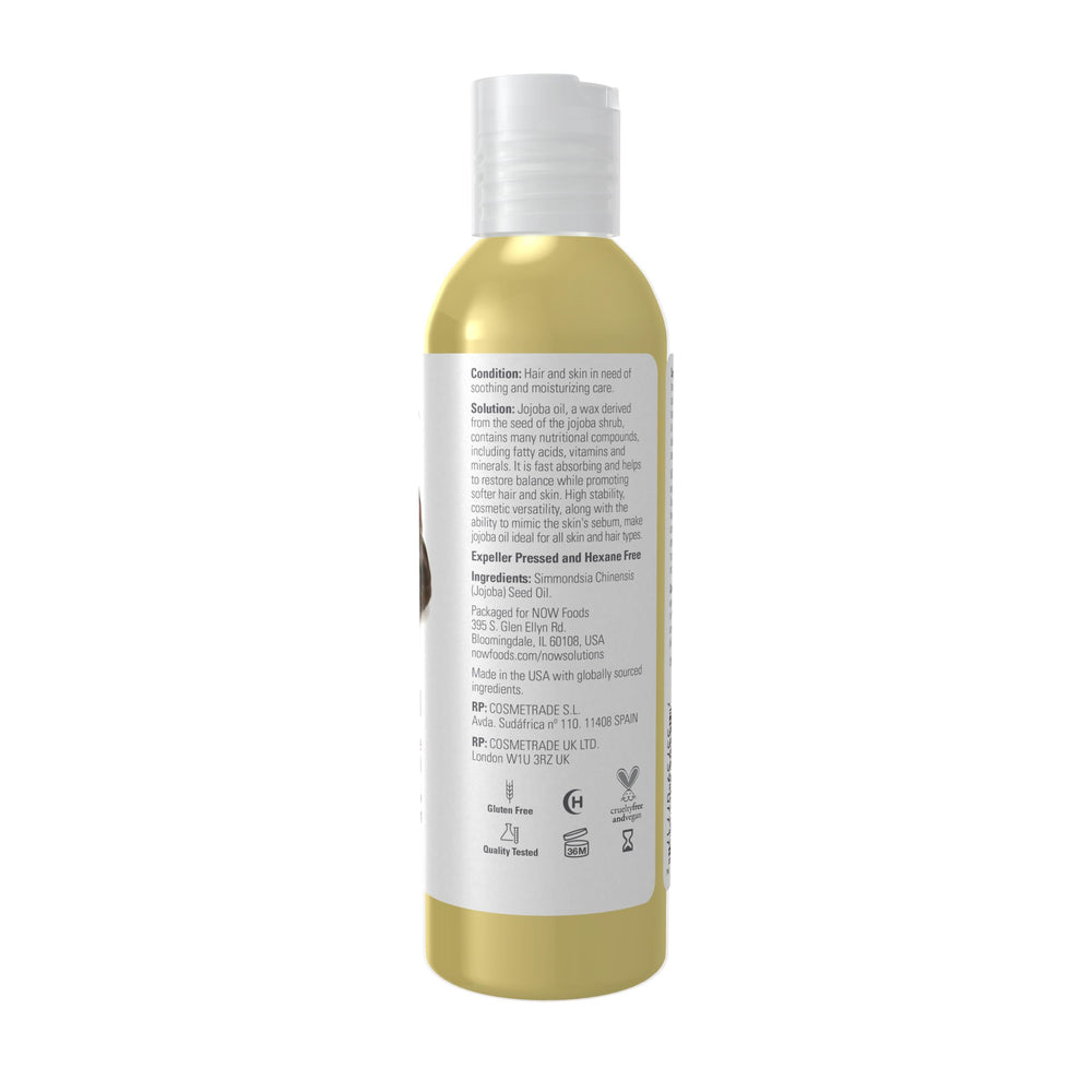 Solutions, Jojoba Oil, 100% Pure Moisturizing, Multi-Purpose Oil for Face, Hair and Body, 4-Ounce