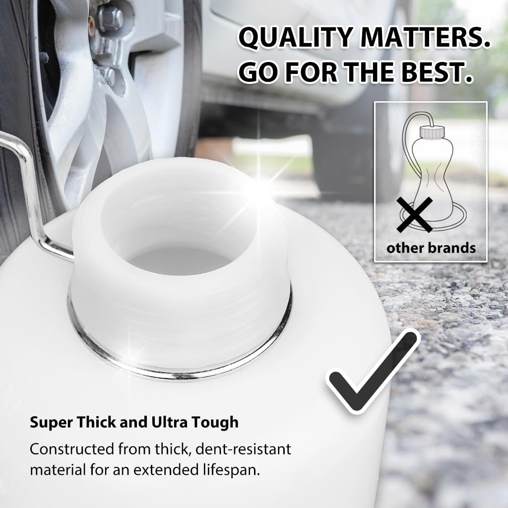 FIRSTINFO 33 Oz (1 Liter) Capacity Brake Service Brake Fluid Bleeder Bottle/Receiver with Non-Return Check Valve + Hook Fixed