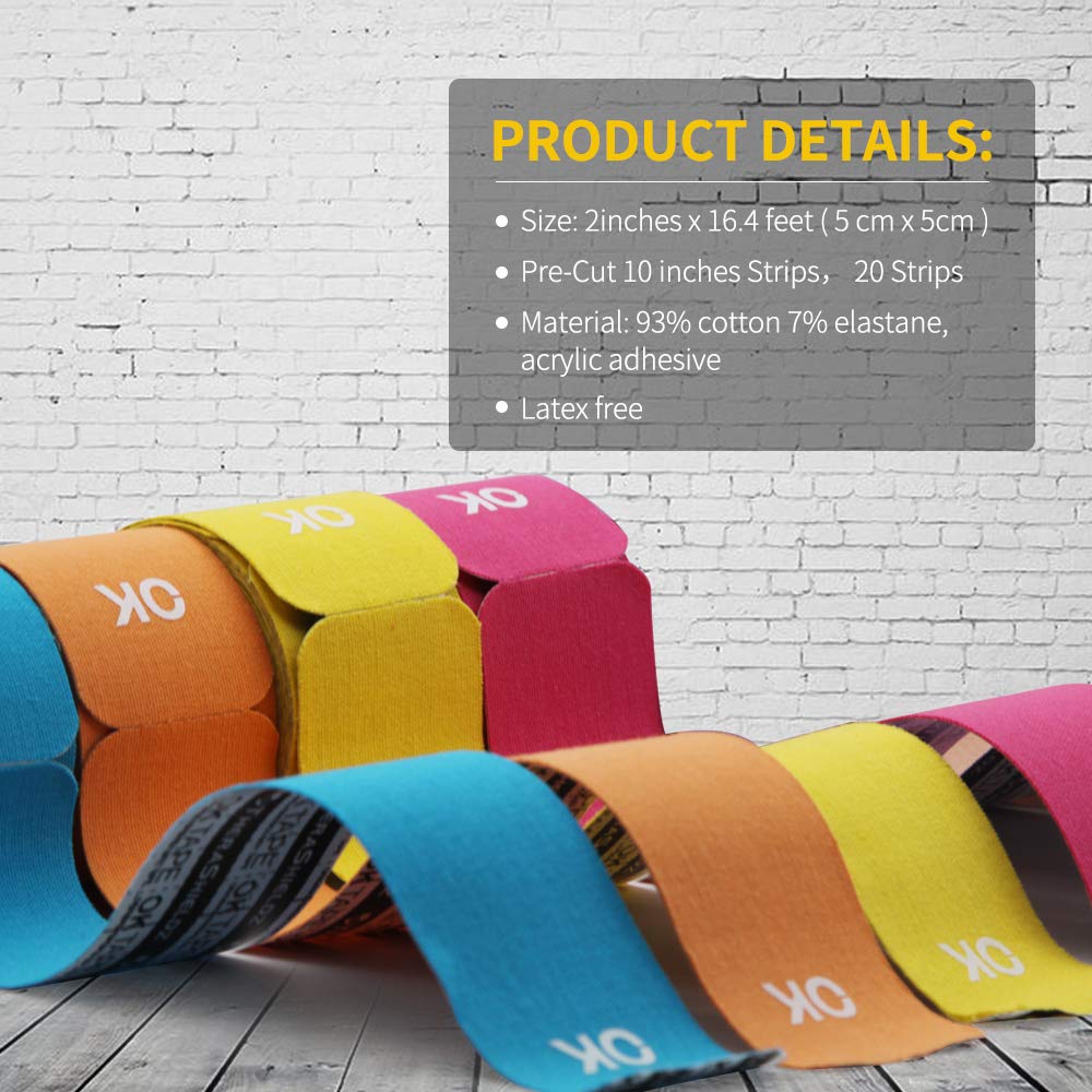 OK TAPE Classic Pre-Cut I Shape Roll Elastic Kinesiolog