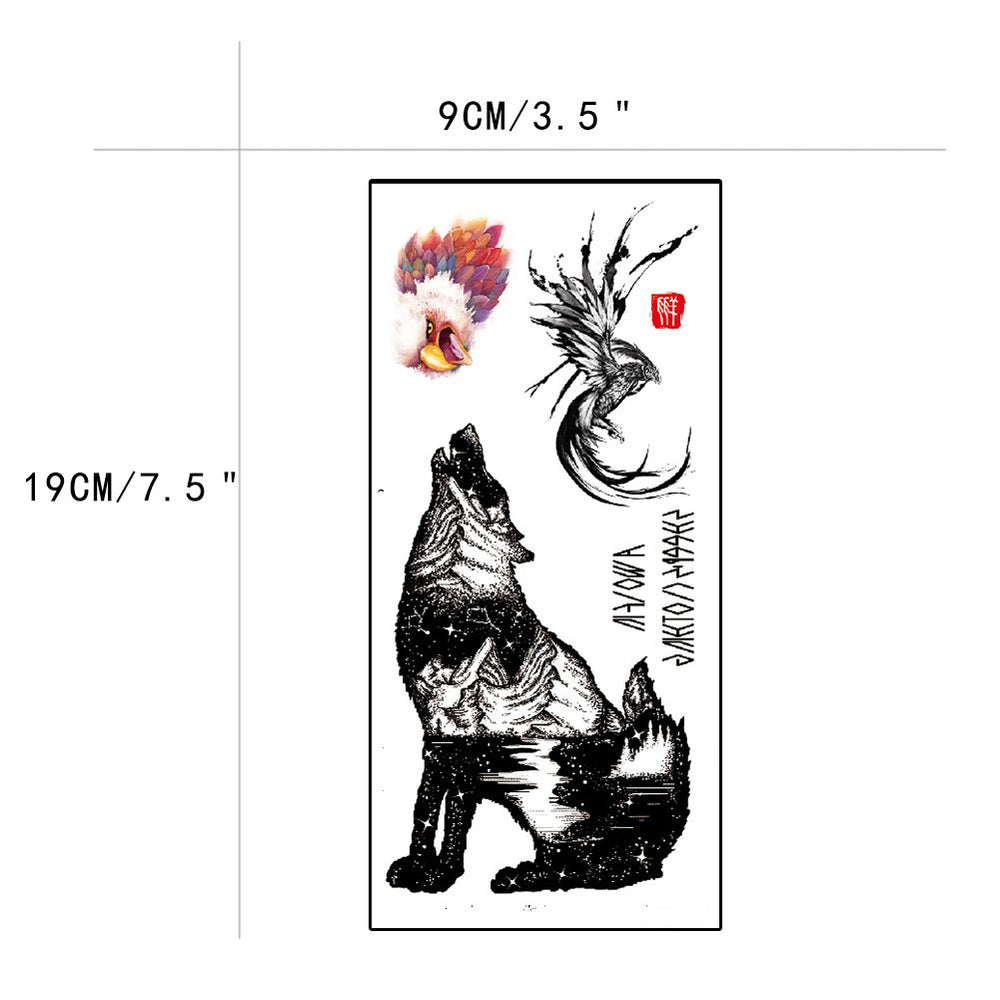 Sexy Body Art Black Wolf Waterproof Temporary Tattoo Stickers Fake Tattos 5 Sheets