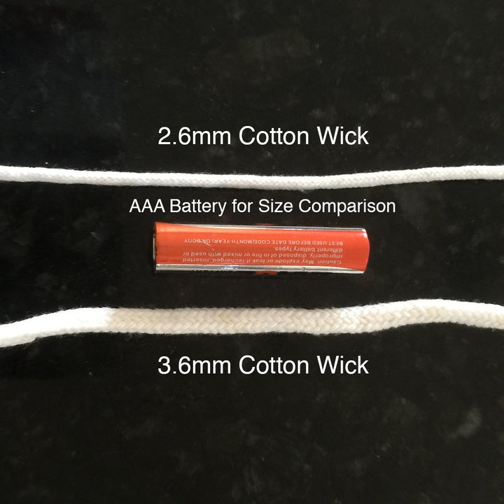 USA Brand - 5 Feet of 2.6mm Braided Eco Cotton Replacement Wick for Oil Lamps and Candles for Round Wick Holders