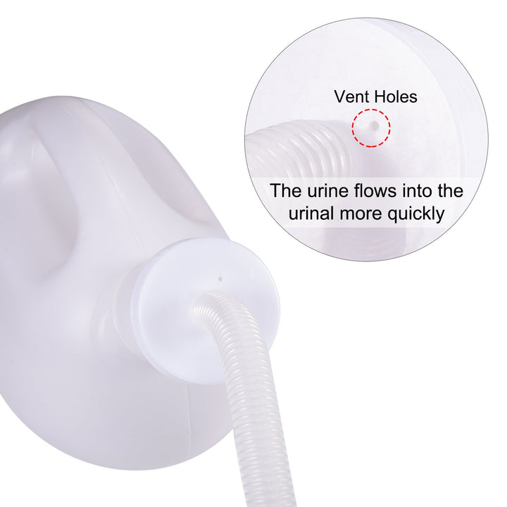 Men Reusable Pee Jug Male Urine Bottle 47.2 Long Tube with Lid Portable Thicken Men&#39;s Potty 2000ml for Hospital Camping Car Travel Toilet Universal Urinals