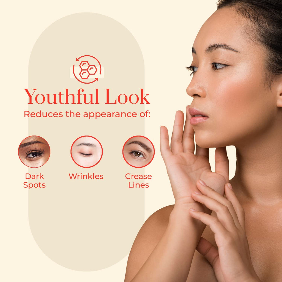 24K Gold Collagen &amp; Squalene Luxury Anti Aging Eye Serum ââ‚¬â€œ Wrinkle and Fine Line Reducing | Lift and Firm | Tone and Hydrate ââ‚¬â€œ 30mL