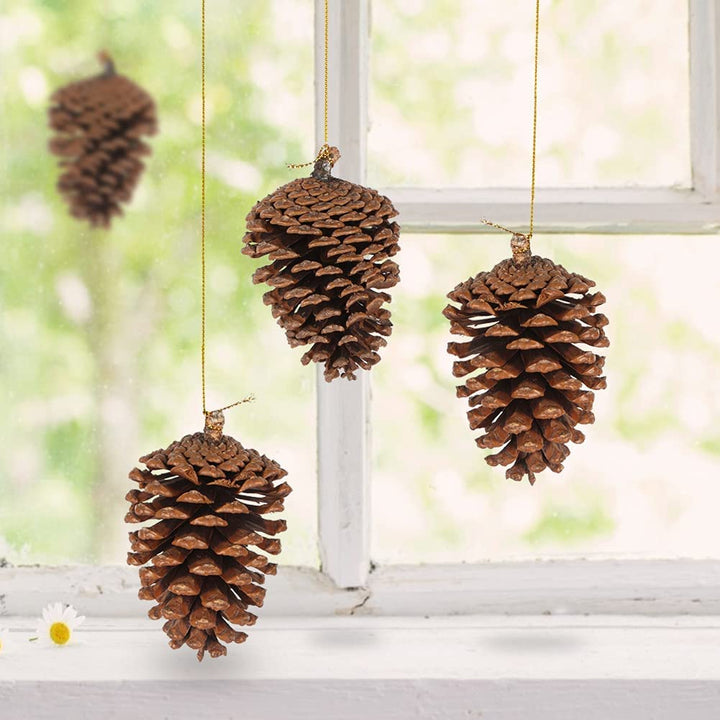 JOHOUSE 3.5-5Inch Natural Pine Cones, Large Pinecone,Ch