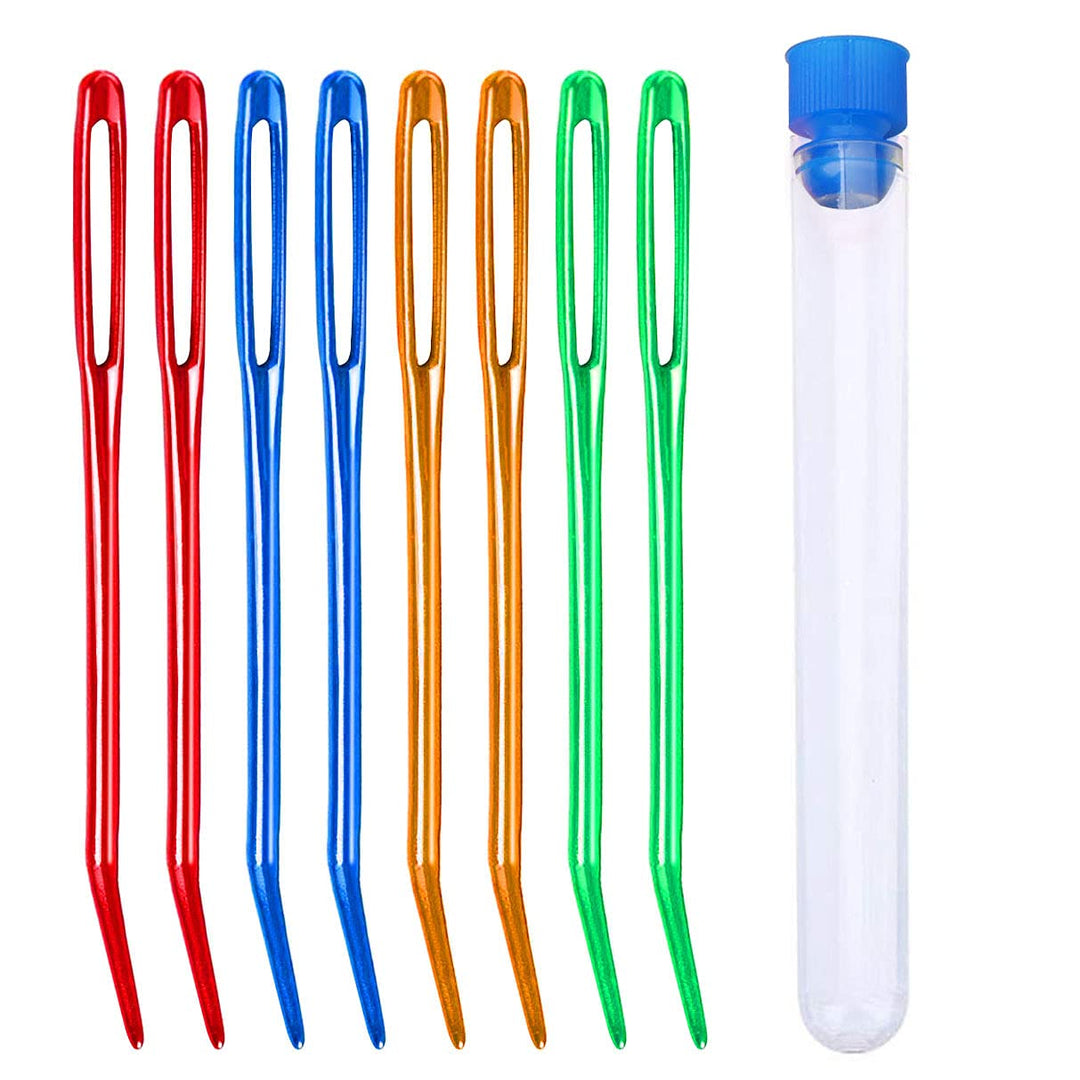 8Pcs Aluminum Tapestry Needle,Large Eyes Blunt Yarn Nee