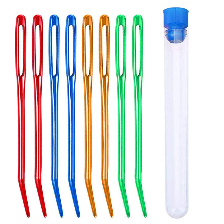 8Pcs Aluminum Tapestry Needle,Large Eyes Blunt Yarn Nee