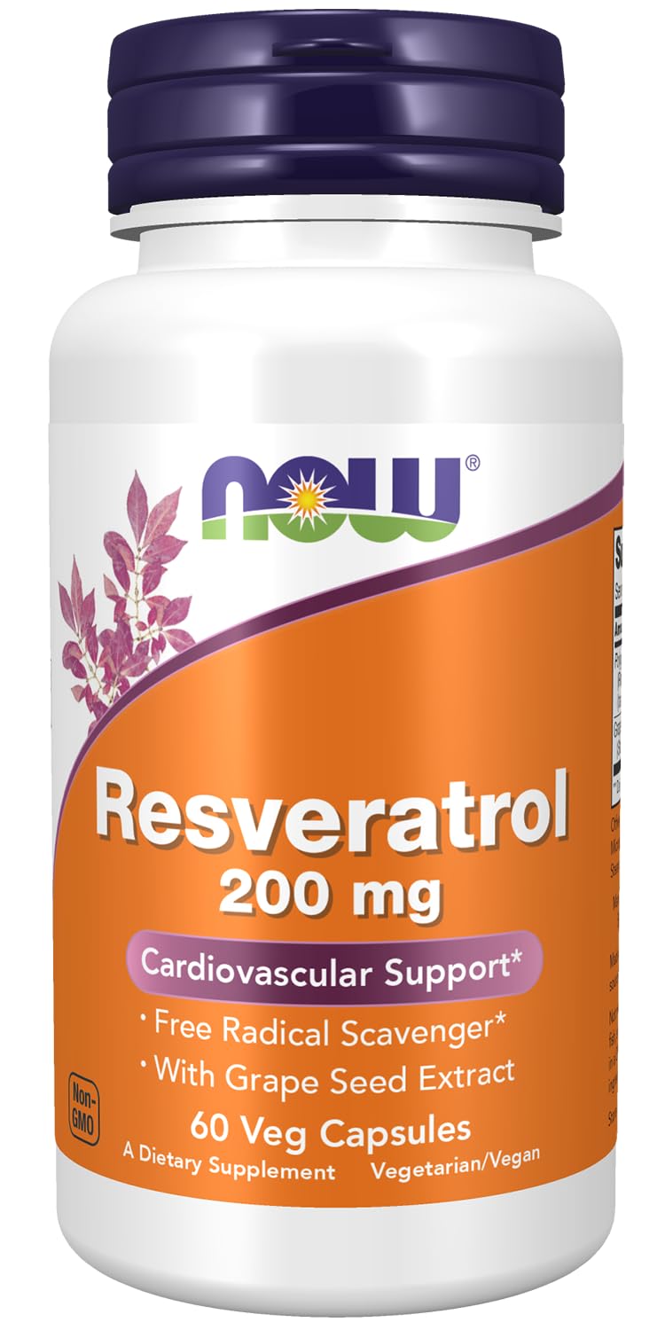 NOW Foods Supplements, Natural Resveratrol 200 mg with 