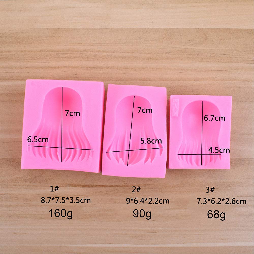3Pcs/Set Girl Doll Hair Shaped Clay Mold Women Hairstyl