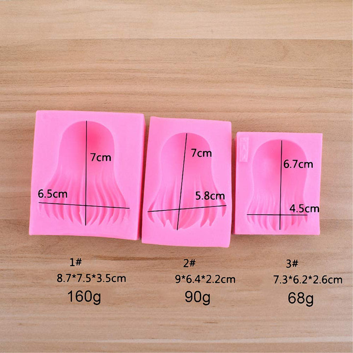 3Pcs/Set Girl Doll Hair Shaped Clay Mold Women Hairstyl